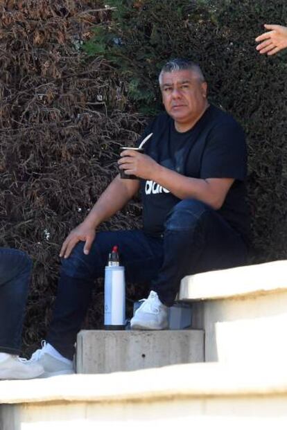 Tapia, en el entrenamiento de Argentina en Barcelona.