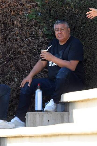 Tapia, en el entrenamiento de Argentina en Barcelona. 