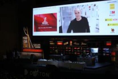 Ferran Adrià, durante su presentación grabada en vídeo, ayer en Madrid Fusión.