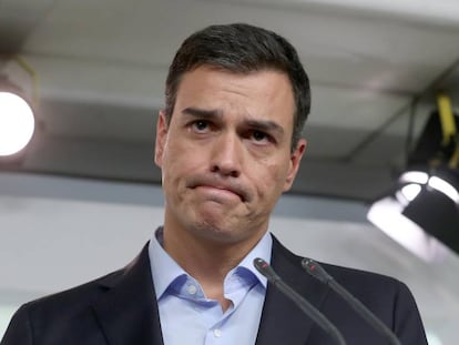 Roda de premsa de Pedro Sánchez després de la reunió de la Comissió Permanent del PSOE.