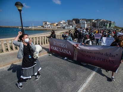 Manifestación, en abril, en San Cibrao contra el archivo del caso de las cámaras ocultas en la romería de A Maruxaina.