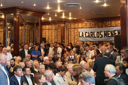 El público del lanzamiento de la agrupación La Carlos Menem, este lunes en Buenos Aires.