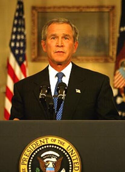 George Bush, durante su discurso desde la Casa Blanca.