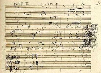 Imagen de la partitura subastada en Sotheby's.