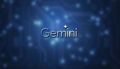Logotipo de Gemini con fondo de circuitos