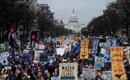 Manifestación en Washington contra las políticas de Trump el pasado 10 de marzo.