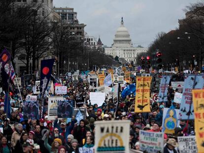 Manifestación en Washington contra las políticas de Trump el pasado 10 de marzo.