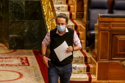 El vicepresidente segundo del Gobierno, Pablo Iglesias, durante una sesión de control al Ejecutivo en diciembre.