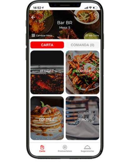 La 'app' BR Bars & Restaurants.