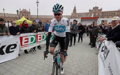 Froome, el pasado 17 de febrero, en la salida en Sevilla de la Vuelta a Andalucía.