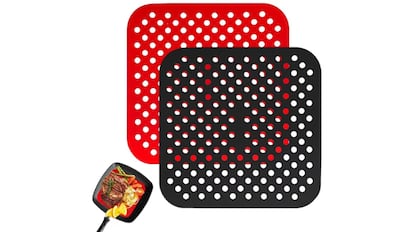 Almohadillas Airfryer de silicona y antiadherentes, diseño cuadrado, aptas para freidoras Cosori.