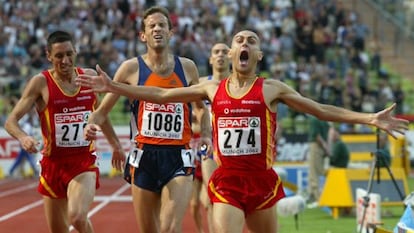 El gran momento de Penti, cuando se proclama campeón de Europa de 3.000 metros obstáculos en Múnich 2002