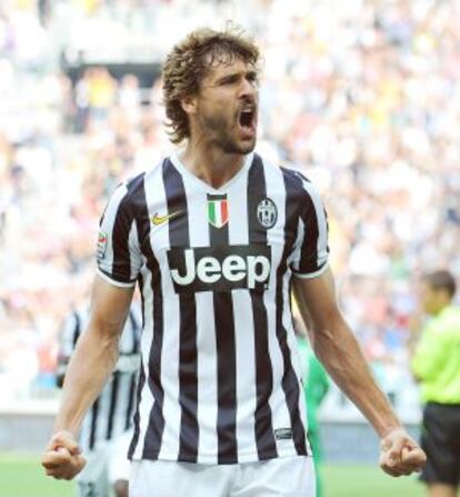 Llorente celebra su gol al Verona.