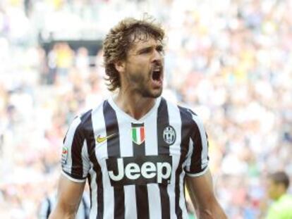 Llorente celebra su gol al Verona.