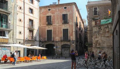 Façana del Palau Moxó, a la plaça Sant Just i Pastor de Barcelona.