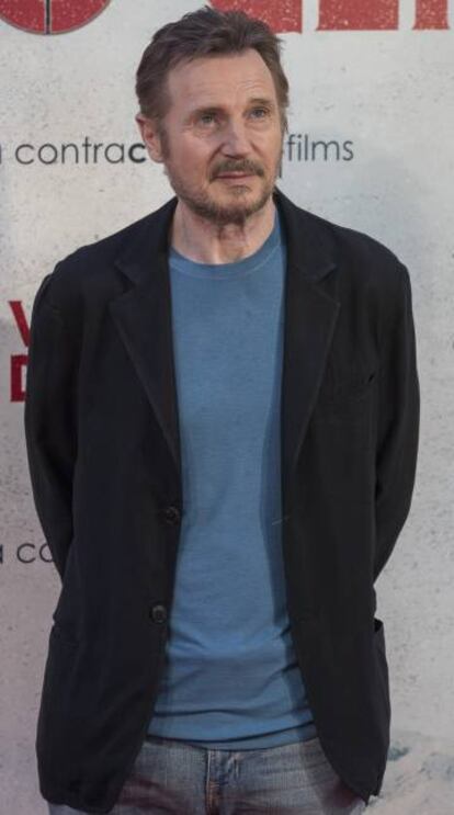 Liam Neeson, este martes en un hotel de Madrid.