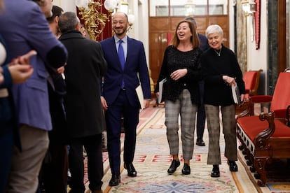 Miembros de la Mesa del Congreso a su llegada a la reunión de este jueves en la Cámara baja. 