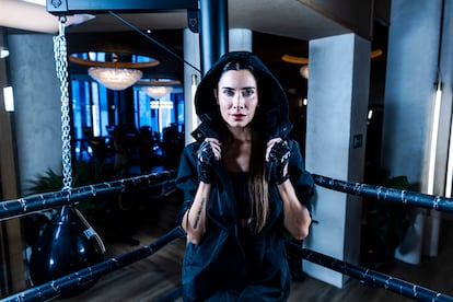 La presentadora Pilar Rubio, el miércoles en un gimnasio de boxeo en Madrid.