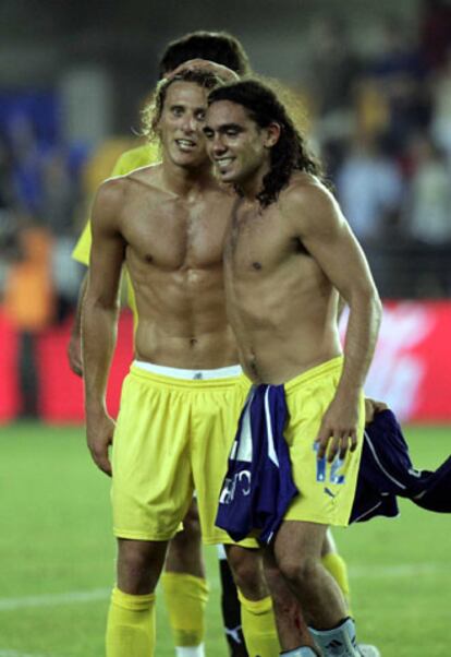 Forlan y Sorín, los dos goleadores del Villarreal.