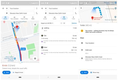 El nuevo diseño de las indicaciones en Google Maps