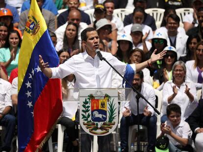 Juan Guaidó, durante evento em Caracas.
