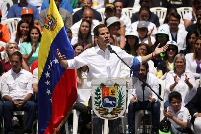 Juan Guaidó, durante evento em Caracas.