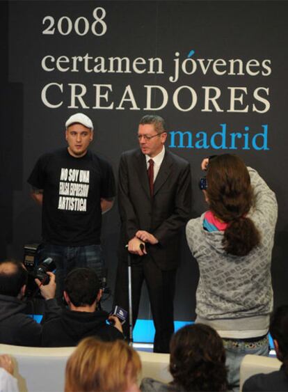 Alberto Ruiz-Gallardón, en la entrega de los premios a los jóvenes creadores.