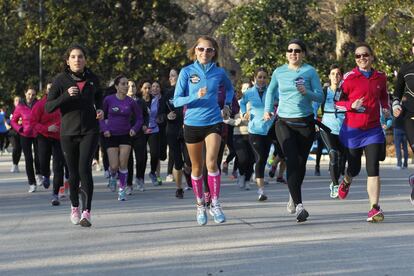 T&aacute;mara Sanfabio iniciando el entrenamiento el pasado 1 de Febrero en el Parque de El Retiro de Madrid.