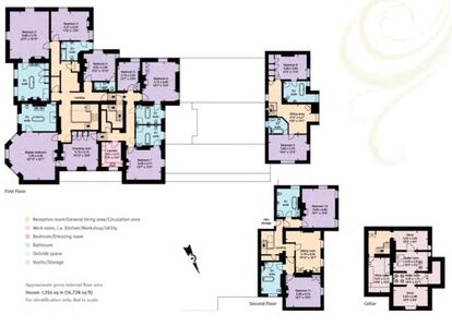 Plano de la primera planta de la vivienda principal.