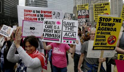Protestas contra Trump por el "Obamacare".