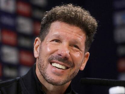 Simeone durante la rueda de prensa este viernes. 