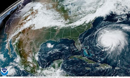 NOAA satellite image of Hurricane Fiona near Bermuda; September 22, 2022.