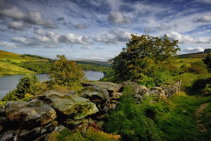 Lough Dan, un lago cerca de Rounwood, en el Wicklow Way, la ruta senderista más popular de Irlanda. 