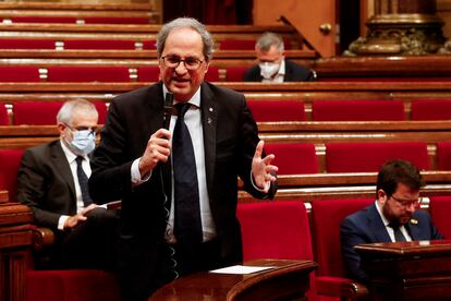 Quim Torra, durante la sesión de control al Gobierno, esta semana.