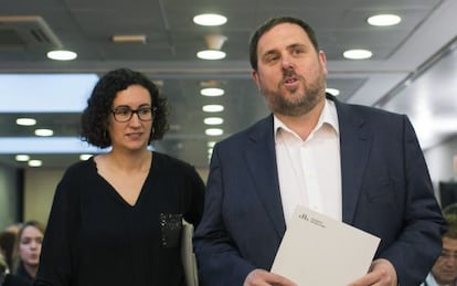 Marta Rovira amb Oriol Junqueras.