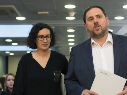 Marta Rovira amb Oriol Junqueras.