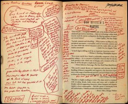 Anotaciones realizadas por David Foster Wallace en la novela Jugadores, de Don DeLillo.