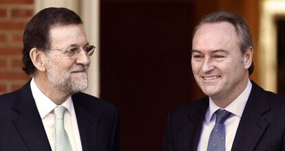 Mariano Rajoy y Alberto Fabra, en el palacio de La Moncloa.