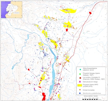 Mapa topográfico del área de estudio del proyecto.