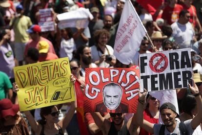 Protesto em Bras&iacute;lia, neste 7 de setembro.