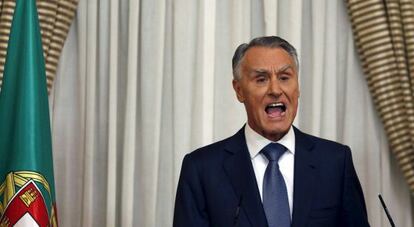 El presidente de Portugal, Aníbal Cavaco Silva, en su discurso del jueves.