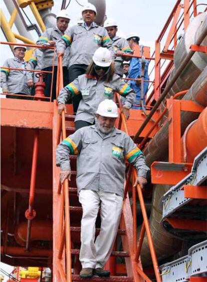 Luiz Inácio Lula da Silva, ayer, durante una visita a una planta de gas natural en el Estado de Río de Janeiro.