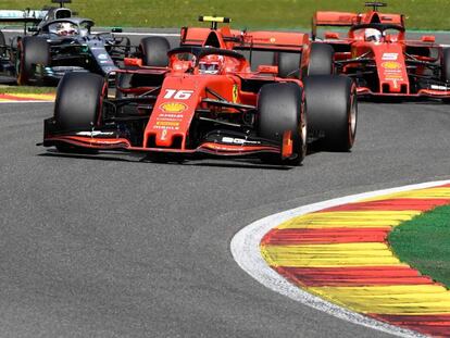 Leclerc, en SPA, delante de Vettel y Hamilton.