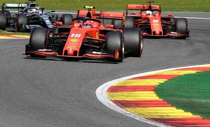 Leclerc, en SPA, delante de Vettel y Hamilton.