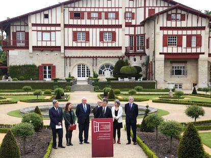 Acto en Cambo-les-Bains (Francia) con el que ETA escenificó su disolución en mayo de 2018.