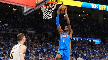 Shai Gilgeous-Alexander, de los Oklahoma City Thunder, en el partido de este domingo.
