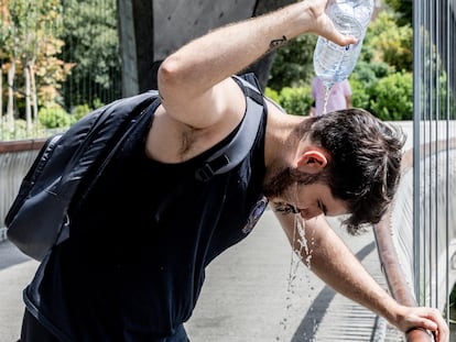 12/08/2025 Un chico se moja la cabeza, a 12 de agosto en Madrid (España). La Agencia Estatal de Meteorología (AEMET) ha extendido el aviso por ola de calor "probablemente hasta el lunes 18 de agosto". Dado que comenzó el pasado día 3, esto supondría que la ola de calor se extendería durante 15 días, una situación que no se ha experimentado en España desde 2022 (cuando hubo una ola de 18 días y otra de 16).
SOCIEDAD
Ricardo Rubio - Europa Press