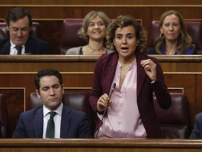 Dolors Montserrat durante la sesión de control al Gobierno de este miércoles.