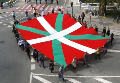 Un momento de la manifestación en Tolosa.