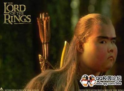 Uno de los montajes hechos con la fotografía de Xiao Pang en la que aparece como uno de los personajes de la película 'El señor de los anillos'.